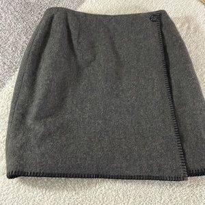 Vintage Brooks Brothers mini skirt Womens size 14 wool wrap Academia Gray